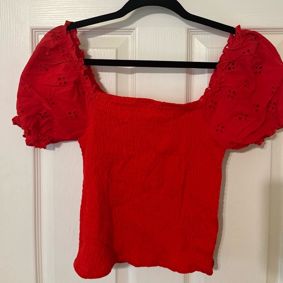 Smocked Top Red H&M Size S - Picture 2 of 3